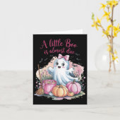 Little Boo Is Almost Due Halloween Theme Girl Baby Karte (Gelbe Blume)