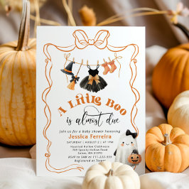 Little Boo is Due Bow Clothesline Babydusche Einladung
