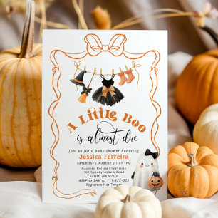 Little Boo is Due Bow Clothesline Babydusche Einladung