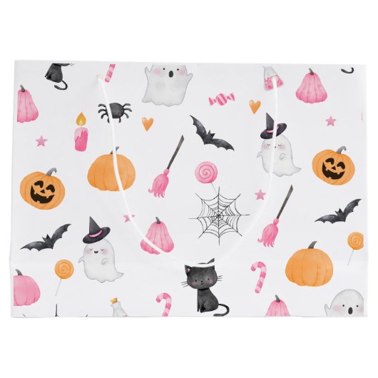 Little Boo ist beinahe auf rosa halloween zurückzu Große Geschenktüte (Rückseite)