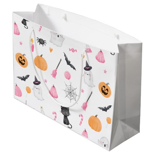 Little Boo ist beinahe auf rosa halloween zurückzu Große Geschenktüte (Rückseite Schrägansicht)