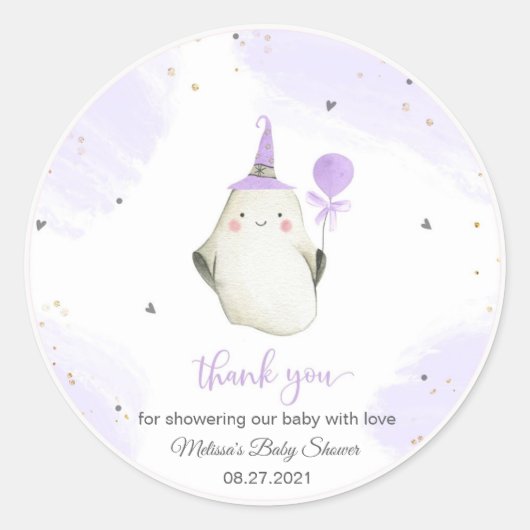 Little Boo ist beinahe mit Baby-Dusche fertig Runder Aufkleber (Vorderseite)