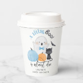 Little Boo ist fast die richtige blaue Babydusche Pappbecher (Vorderseite)