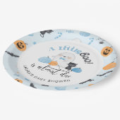 Little Boo ist fast die richtige blaue Babydusche Pappteller (Schrägansicht)