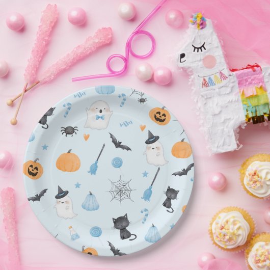 Little Boo ist fast die richtige blaue Babydusche Pappteller (Party)