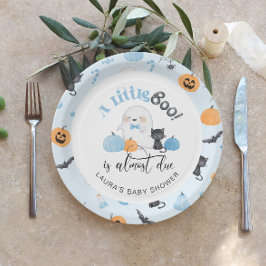 Little Boo ist fast die richtige blaue Babydusche Pappteller