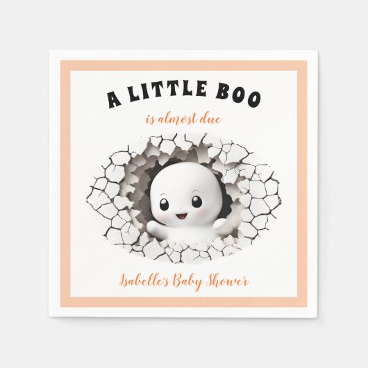 Little Boo ist fast die richtige Ghost Baby Dusche Serviette (Vorderseite)
