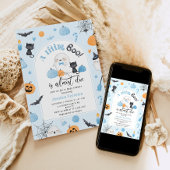 Little Boo ist fast Due Blue-Junge-Babydusche Einladung