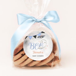 Little Boo ist fast Due Boy Baby Dusche Gefallen Runder Aufkleber