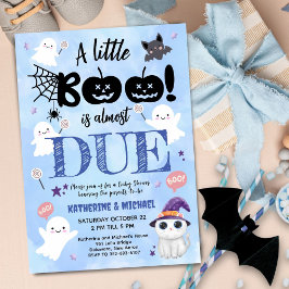 Little Boo ist fast DUE Boy Halloween Baby Dusche Einladung