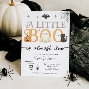 Little Boo ist fast fällig Halloween-Baby-Party Einladung