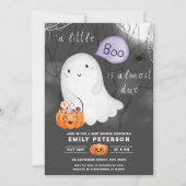 Little Boo ist fast fällig | Halloween-Kinderdusch Einladung (Vorderseite)