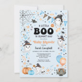 Little Boo ist fast gerade wegen Halloween Baby Sh Einladung (Vorderseite)