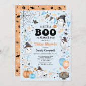 Little Boo ist fast gerade wegen Halloween Baby Sh Einladung (Vorne/Hinten)
