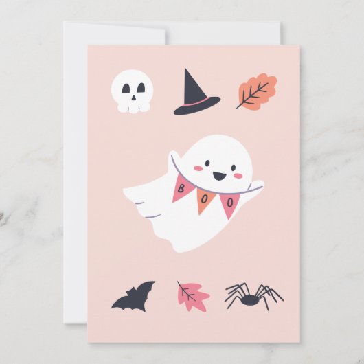 Little Boo ist fast gerade wegen Halloween Babydus Einladung (Rückseite)