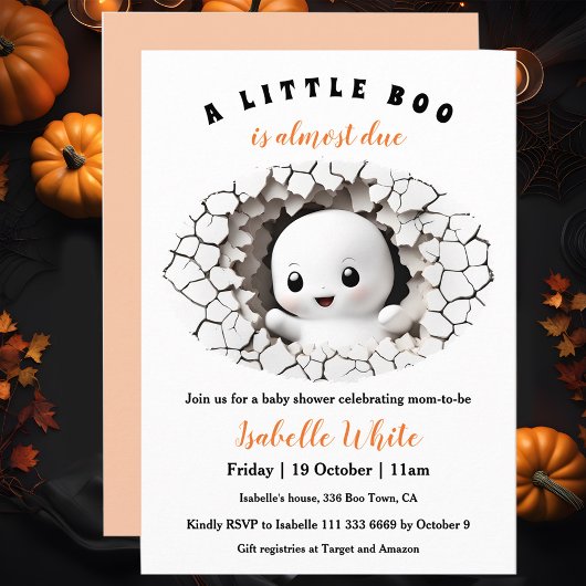 Little Boo ist fast passend für eine Ghost-Babydus Einladung