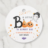 Little Boo ist fast zu Halloween Baby-Dusche Geschenkanhänger (Rückseite)