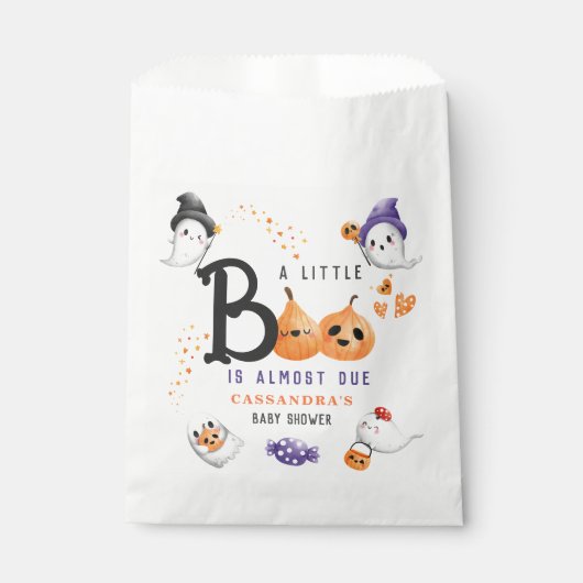 Little Boo ist fast zu Halloween Baby-Dusche Geschenktütchen (Vorderseite)