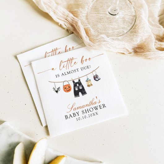 Little Boo ist fast zu Halloween Baby-Dusche Serviette