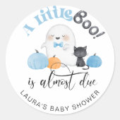 Little Boo ist fast zu Halloween Babydusche Runder Aufkleber (Vorderseite)