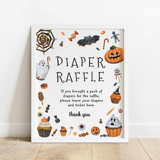 Little Boo ist fast zu Halloween Diaper Raffle Poster
