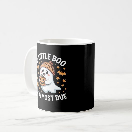 Little Boo ist fast zu Halloween Pregnancy Revea Kaffeetasse (Vorderseite Links)
