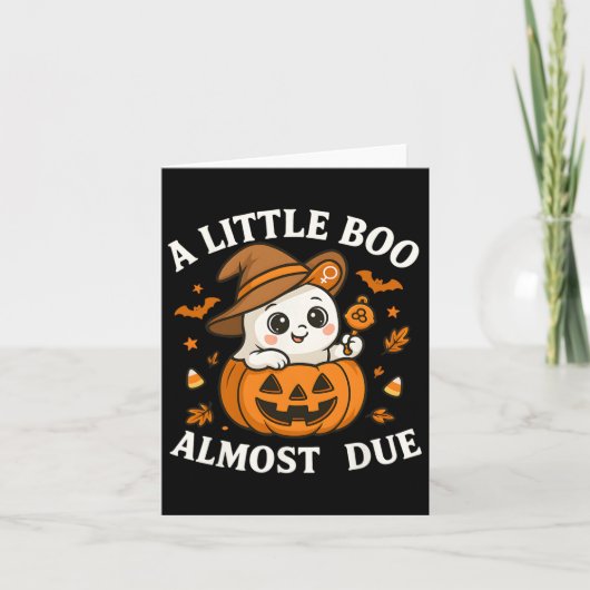 Little Boo ist fast zu Halloween Pregnancy Revea Karte (Vorderseite)