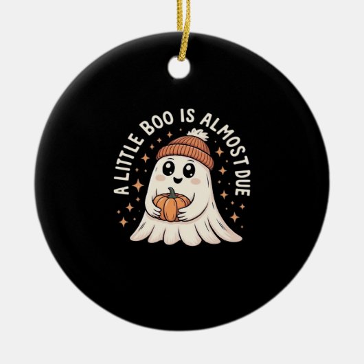 Little Boo ist fast zu Halloween Pregnancy Revea Keramik Ornament (Vorne)
