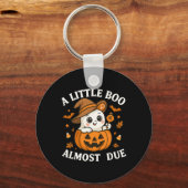 Little Boo ist fast zu Halloween Pregnancy Revea Schlüsselanhänger (Vorderseite)