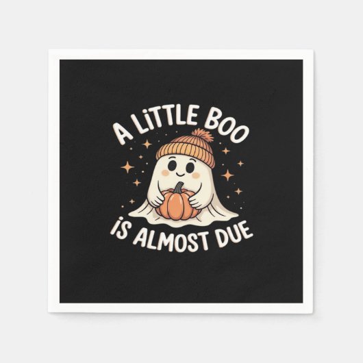 Little Boo ist fast zu Halloween Pregnancy Revea Serviette (Vorderseite)