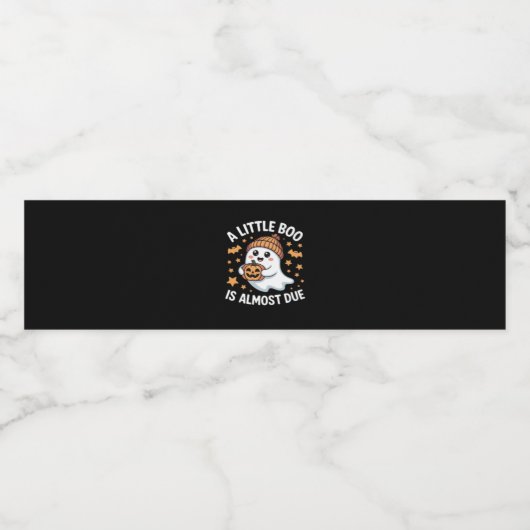 Little Boo ist fast zu Halloween Pregnancy Revea Wasserflaschenetikett (Einzelnes Label)