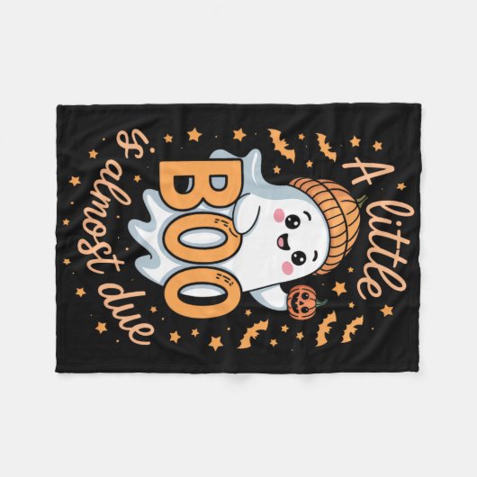 Little Boo ist fast zu Niedlichen Halloween-Schwan Fleecedecke (Vorderseite (Horizontal))