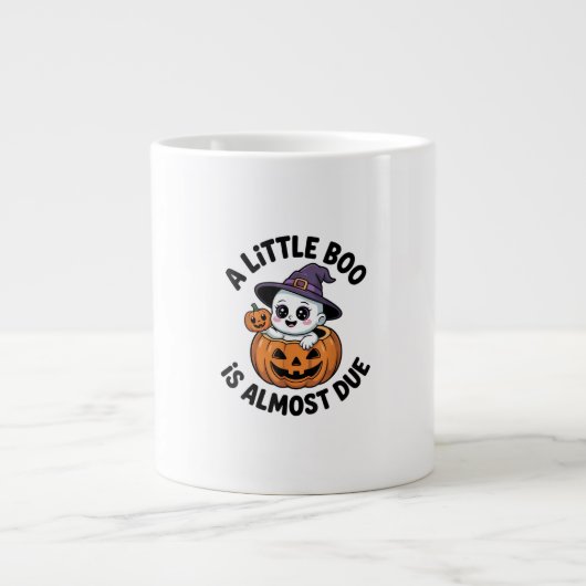 Little Boo ist fast zu Niedlichen Halloween-Schwan Jumbo-Tasse (Vorderseite)