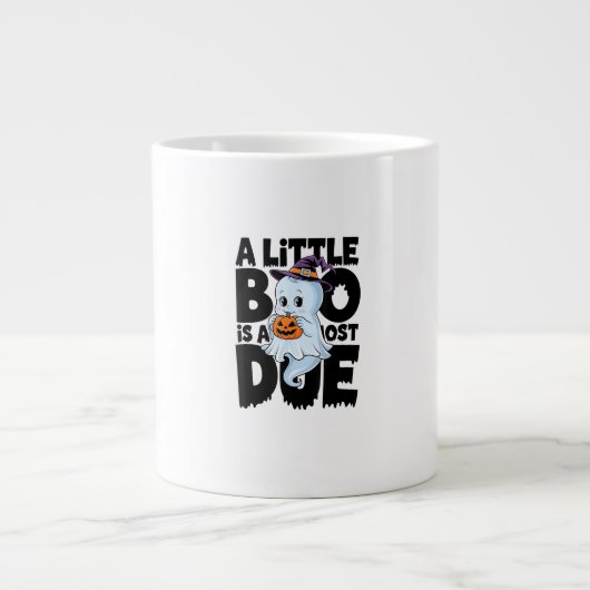Little Boo ist fast zu Niedlichen Halloween-Schwan Jumbo-Tasse (Vorderseite)