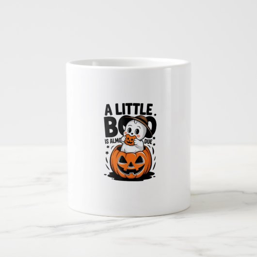 Little Boo ist fast zu Niedlichen Halloween-Schwan Jumbo-Tasse (Vorderseite)