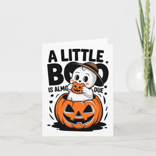 Little Boo ist fast zu Niedlichen Halloween-Schwan Karte (Vorderseite)