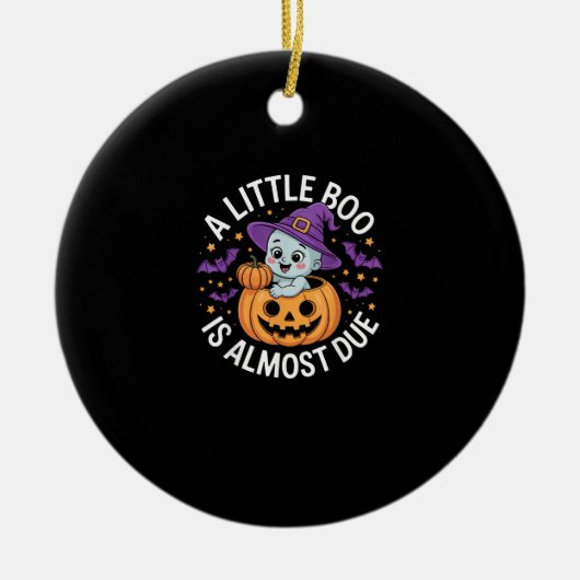 Little Boo ist fast zu Niedlichen Halloween-Schwan Keramik Ornament (Vorne)