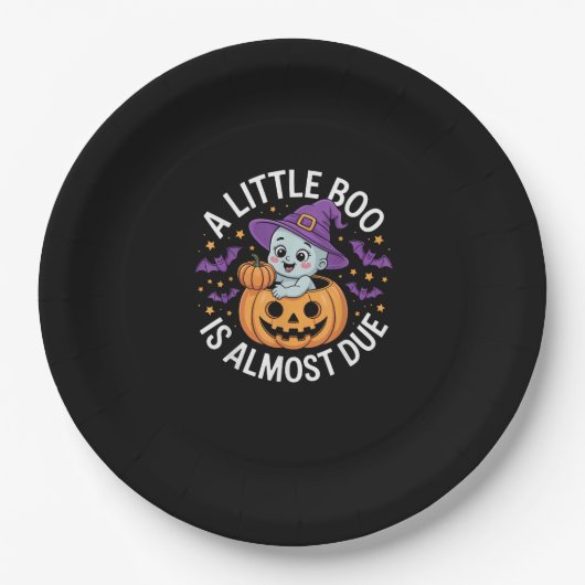 Little Boo ist fast zu Niedlichen Halloween-Schwan Pappteller