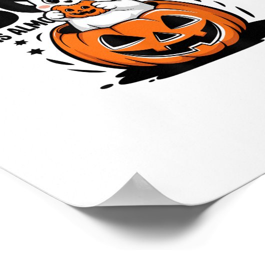 Little Boo ist fast zu Niedlichen Halloween-Schwan Poster (Ecke)