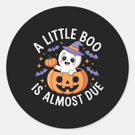 Little Boo ist fast zu Niedlichen Halloween-Schwan Runder Aufkleber (Vorderseite)