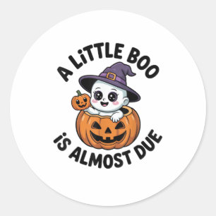 Little Boo ist fast zu Niedlichen Halloween-Schwan Runder Aufkleber
