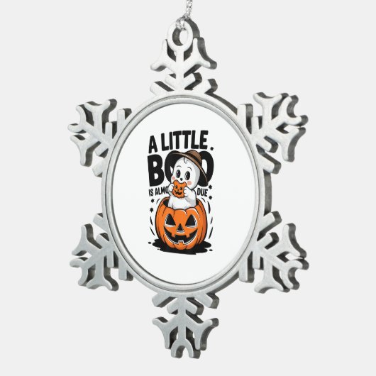 Little Boo ist fast zu Niedlichen Halloween-Schwan Schneeflocken Zinn-Ornament (Rechts)