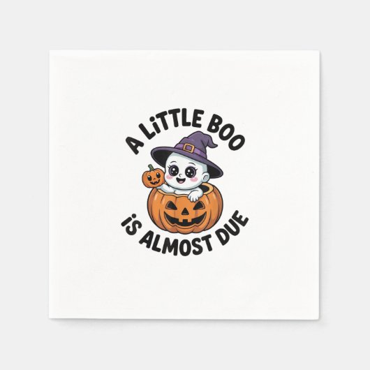 Little Boo ist fast zu Niedlichen Halloween-Schwan Serviette (Vorderseite)