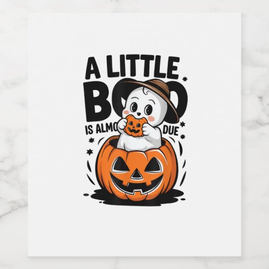 Little Boo ist fast zu Niedlichen Halloween-Schwan Weinetikett (Einzelnes Label)