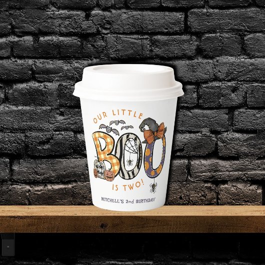 Little Boo ist zwei Halloween-2. Geburtstag Pappbecher