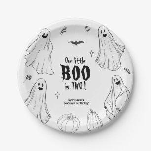 Little Boo ist zwei Halloween 2. Geburtstag Pappteller