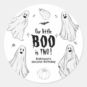 Little Boo ist zwei Halloween 2. Geburtstag Runder Aufkleber