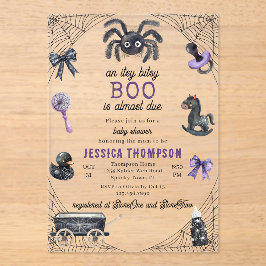 Little Boo Itsy Bitsy Spider Halloween Baby Dusche Acryleinladungen
