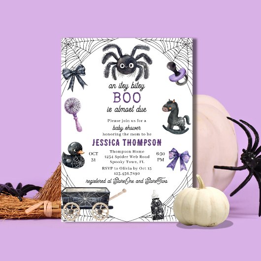 Little Boo Itsy Bitsy Spider Halloween Baby Dusche Einladung