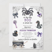 Little Boo Itsy Bitsy Spider Halloween Baby Dusche Einladung (Vorderseite)